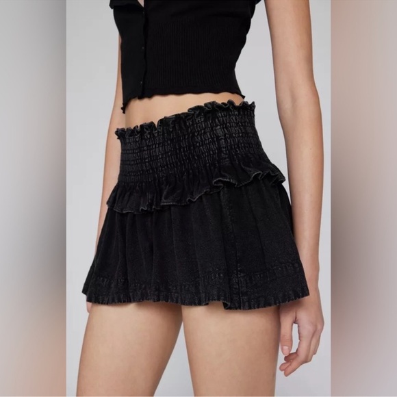 URBAN OUTFITTERS KIMCHI BLUE HIGH RISE LINEN ARIA MICRO SHORT SKORT LARGE NEW - Picture 12 of 14